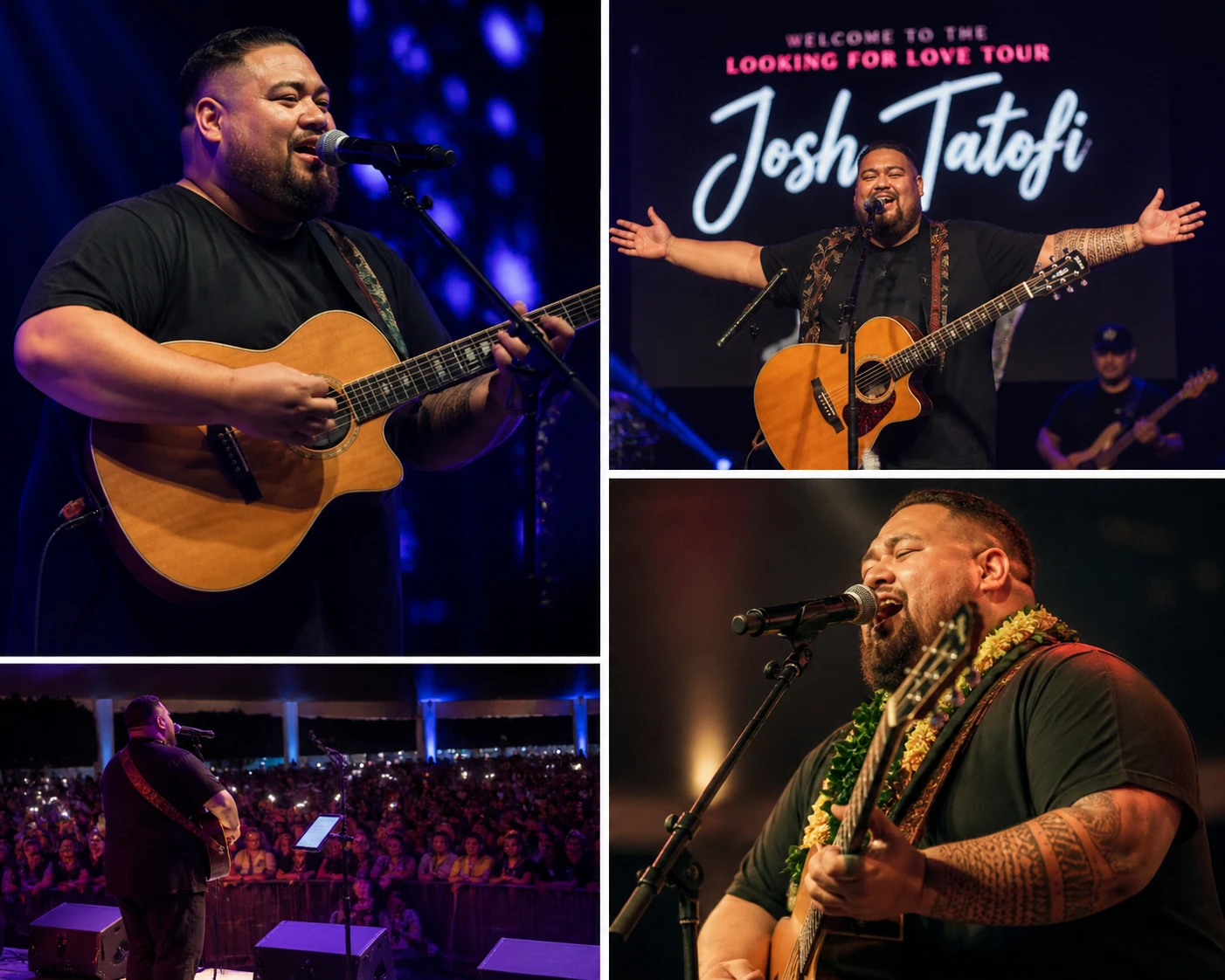 Josh Tatofi performing on the Looking For Love Tour
